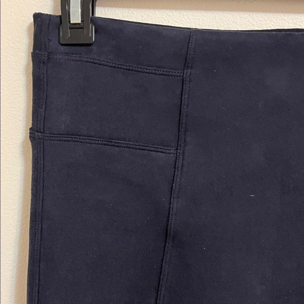 Spandex Women's Faux Suede Stretch Black Legging Medium High Rise Pull On 20322R - Picture 3 of 15